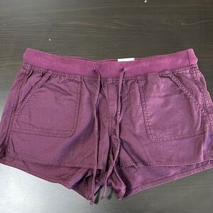 SO deep plum cotton shorts